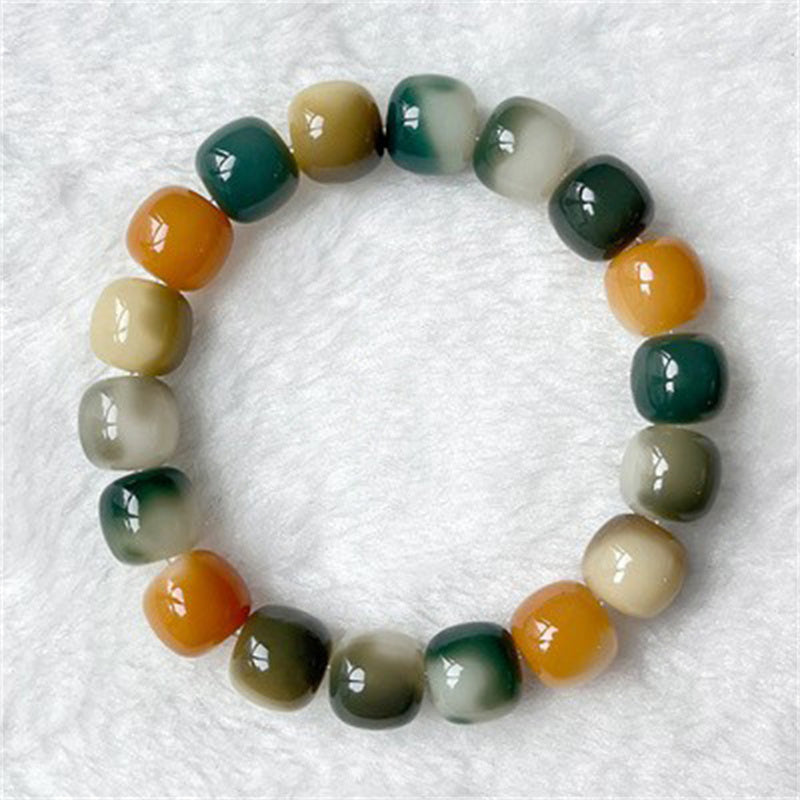 Violet Bracelet with Natural Bodhi Seeds Wrap
