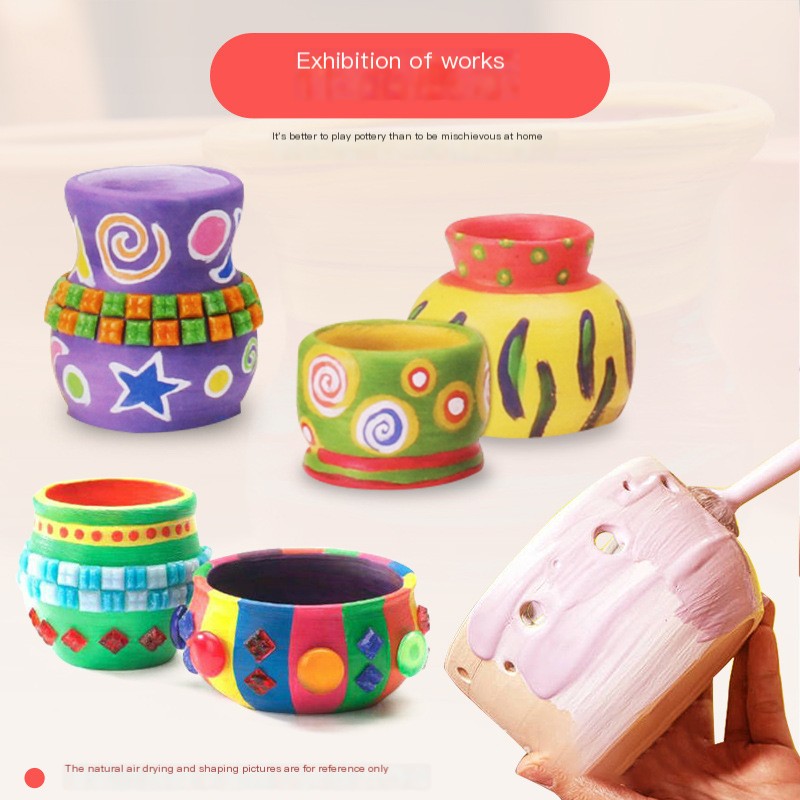 Kids DIY Air-Dry Clay Tool Set for Pottery Crafting