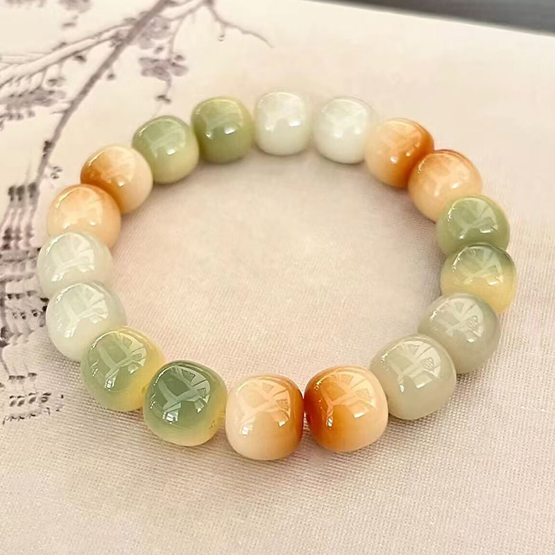 Violet Bracelet with Natural Bodhi Seeds Wrap
