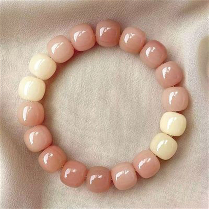 Violet Bracelet with Natural Bodhi Seeds Wrap