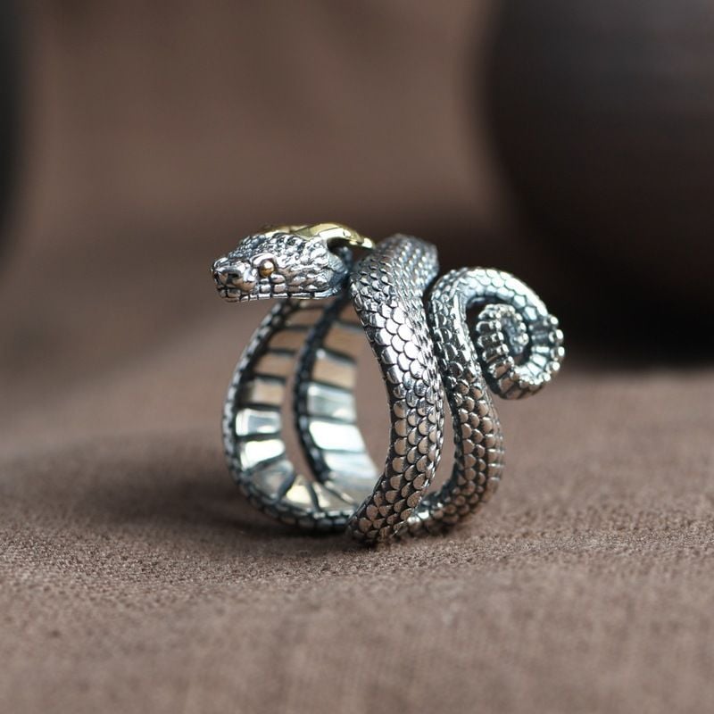 3D Dark Punk Snake Ring
