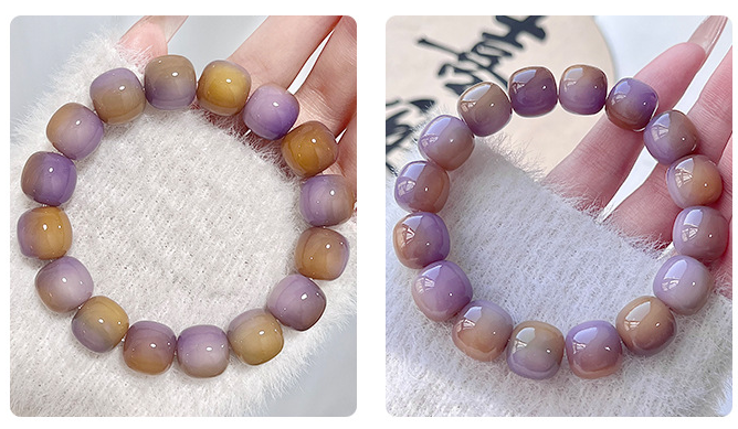 Violet Bracelet with Natural Bodhi Seeds Wrap