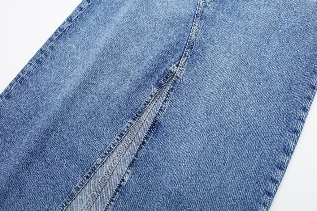 2024 Spring Women's Fashion Mid-Length Denim Skirt