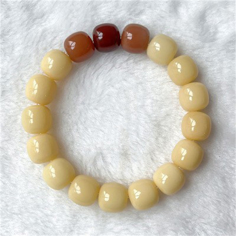 Violet Bracelet with Natural Bodhi Seeds Wrap