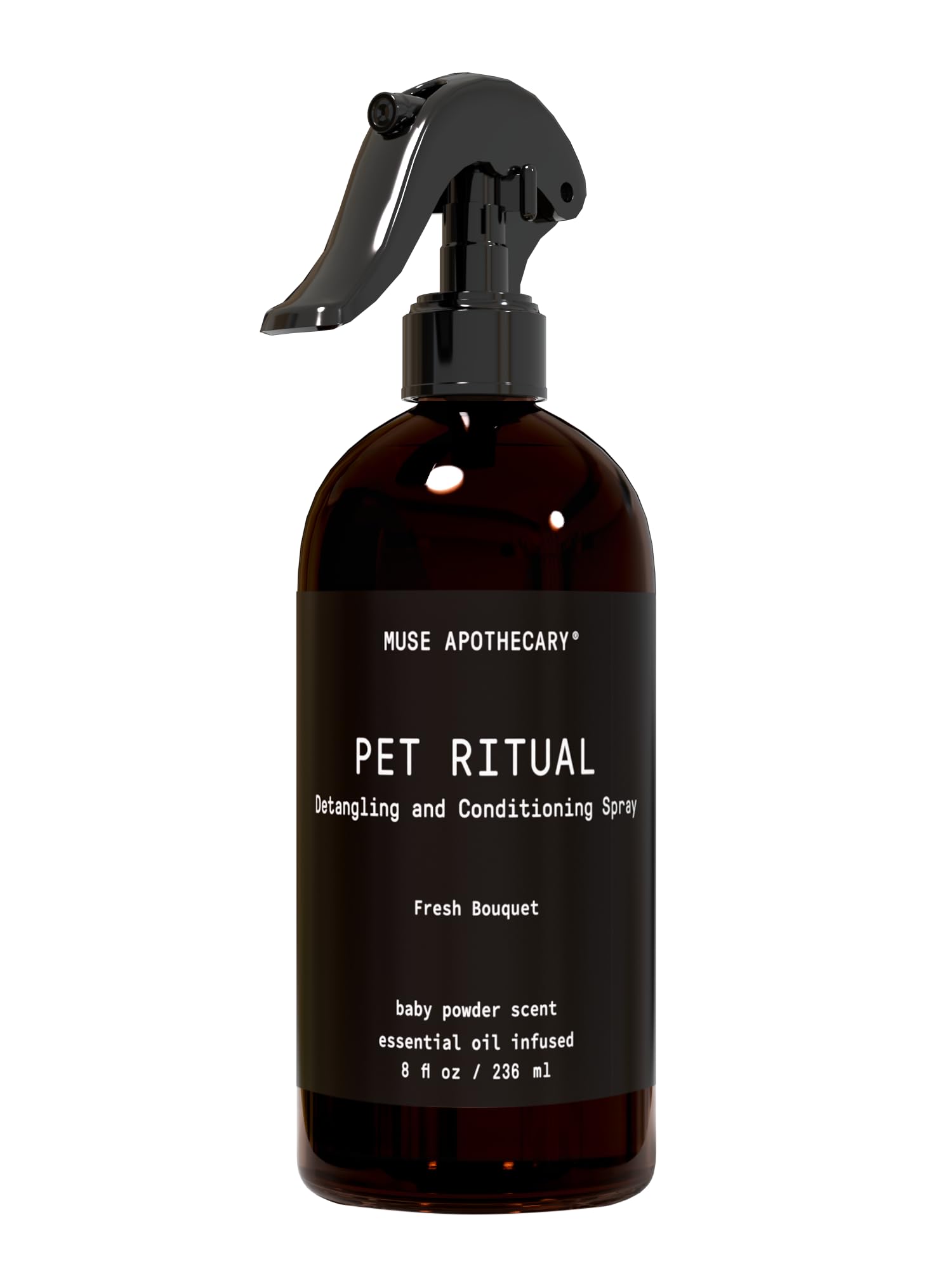 Muse Apothecary Pet Ritual Detangling Spray for Dogs & Cats Pet Detangler Spray for Dogs Dog Detangler Spray Dematting Conditioner Dog Detangling Spray Essential Oils Infused 8oz Fresh Bouquet