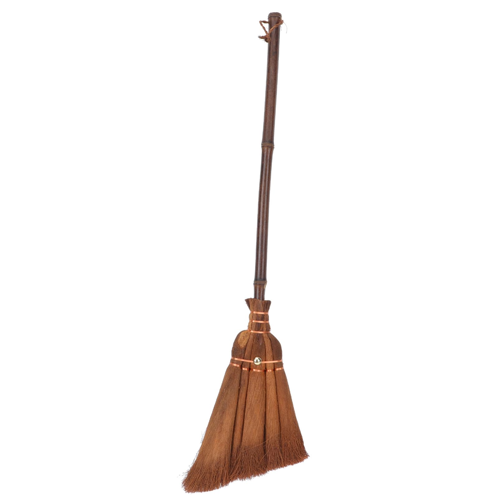 Operitacx Retro Asian Straw Broom Small Natural Flower Grass Broom Whisk Broom Kid Sweeping Cleaning Broom for Home Kitchen Bedroom 6.2(W) x23.1(L) inch