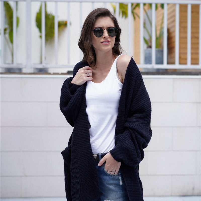 2019 Winter Women's Fashion Loose Knit Cardigan Sweater