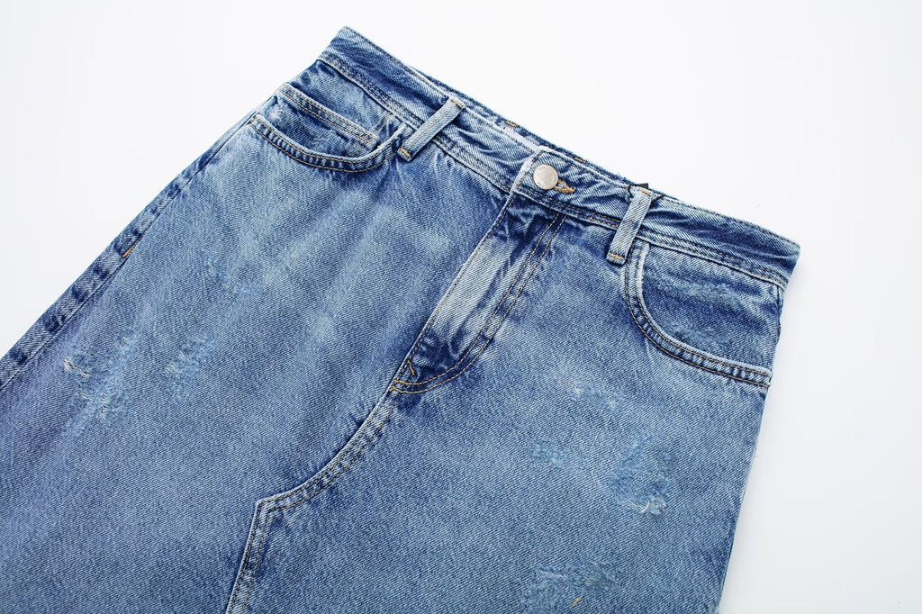 2024 Spring Women's Fashion Mid-Length Denim Skirt