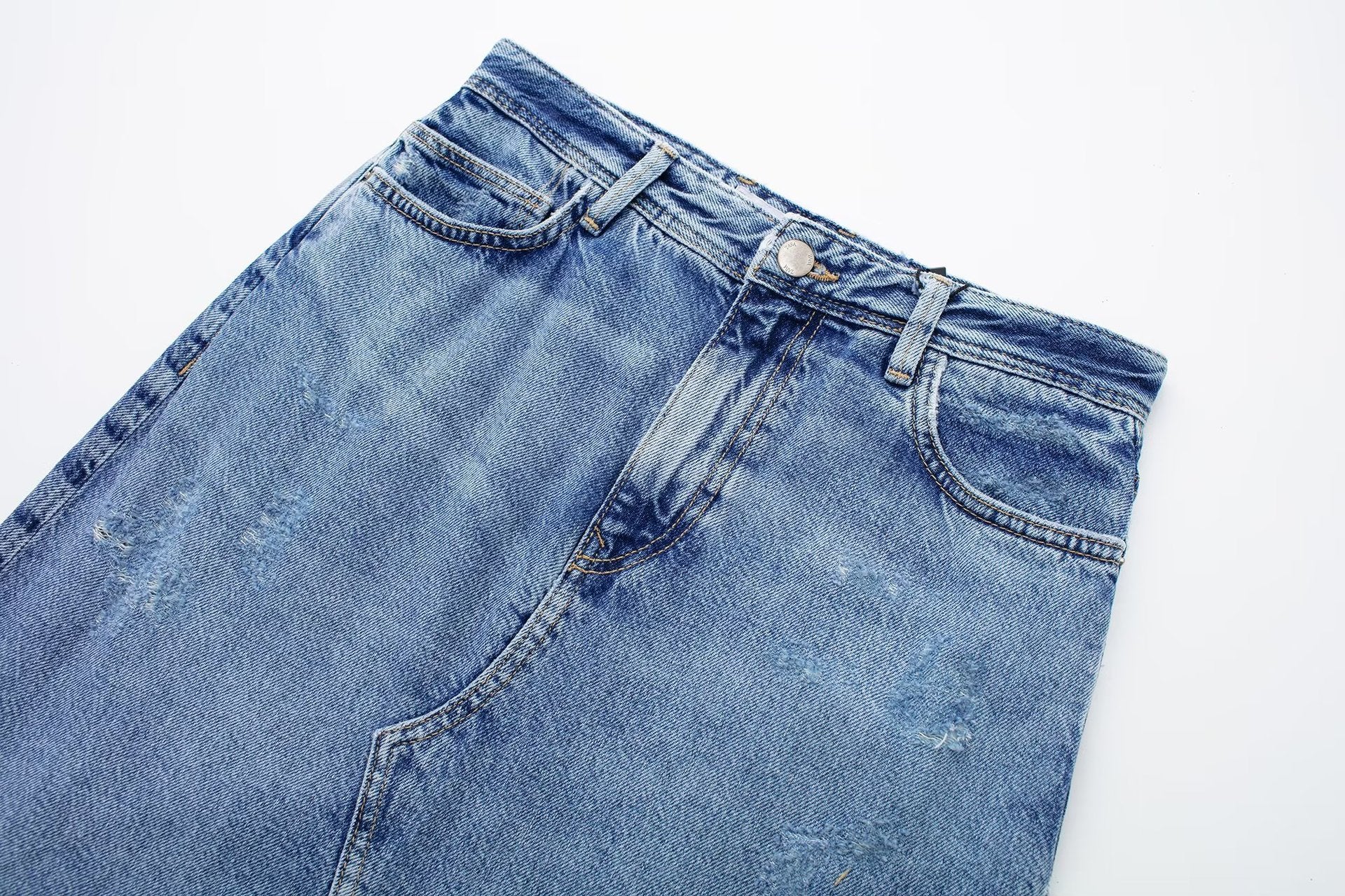2024 Spring Women's Fashion Mid-Length Denim Skirt