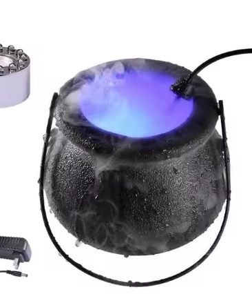 Witch Cauldron Fog Machine with LED Color Changing Light