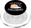 Easily Distracted By Cats And Books PopSockets MagSafe PopGrip for iPhone