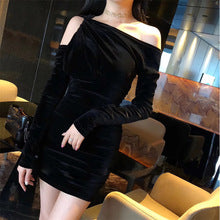 Off-Shoulder Velvet Dress