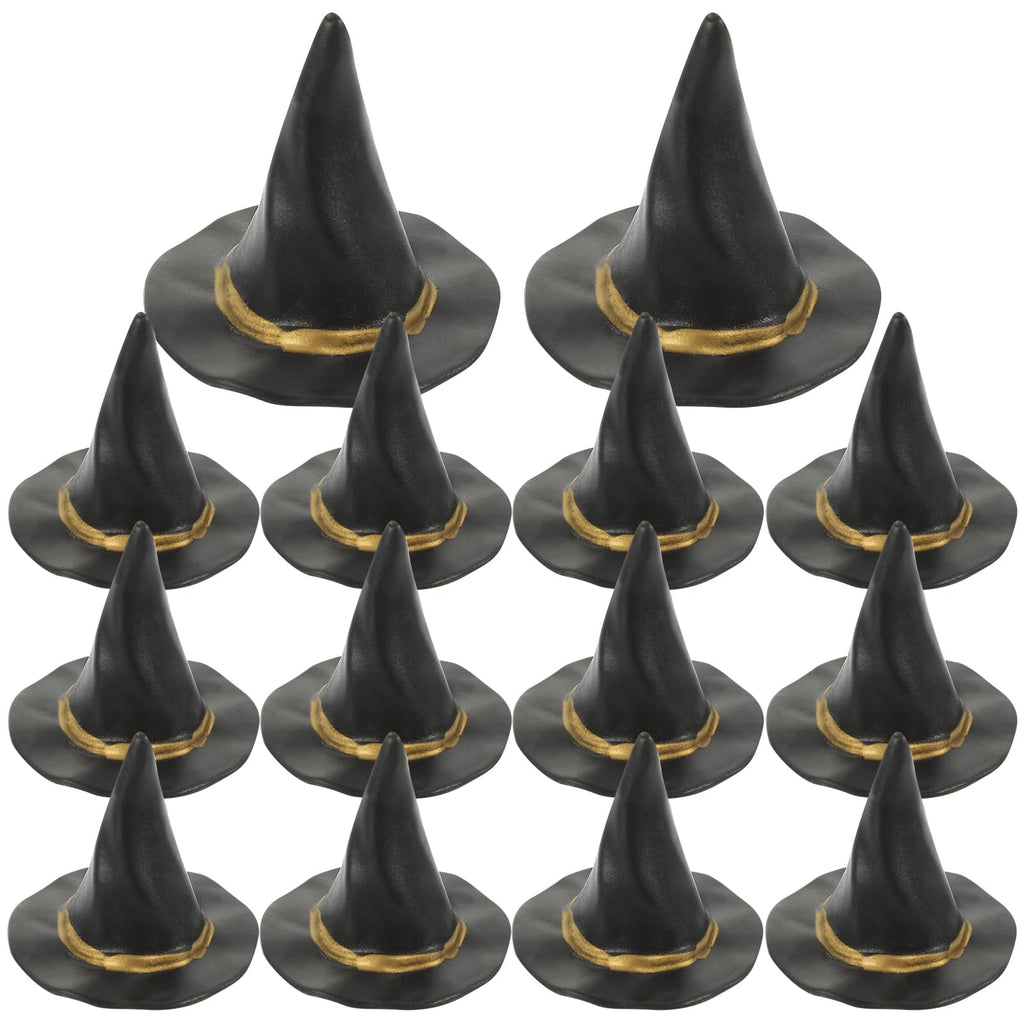 Bottle Witch Hats 24PCS Miniature Witch Hats Halloween Witch Hats Mini Wizard Hat Beverage Bottle Toppers Mini Doll House Decor Little Witch Hat for Crafts DIY Accessories