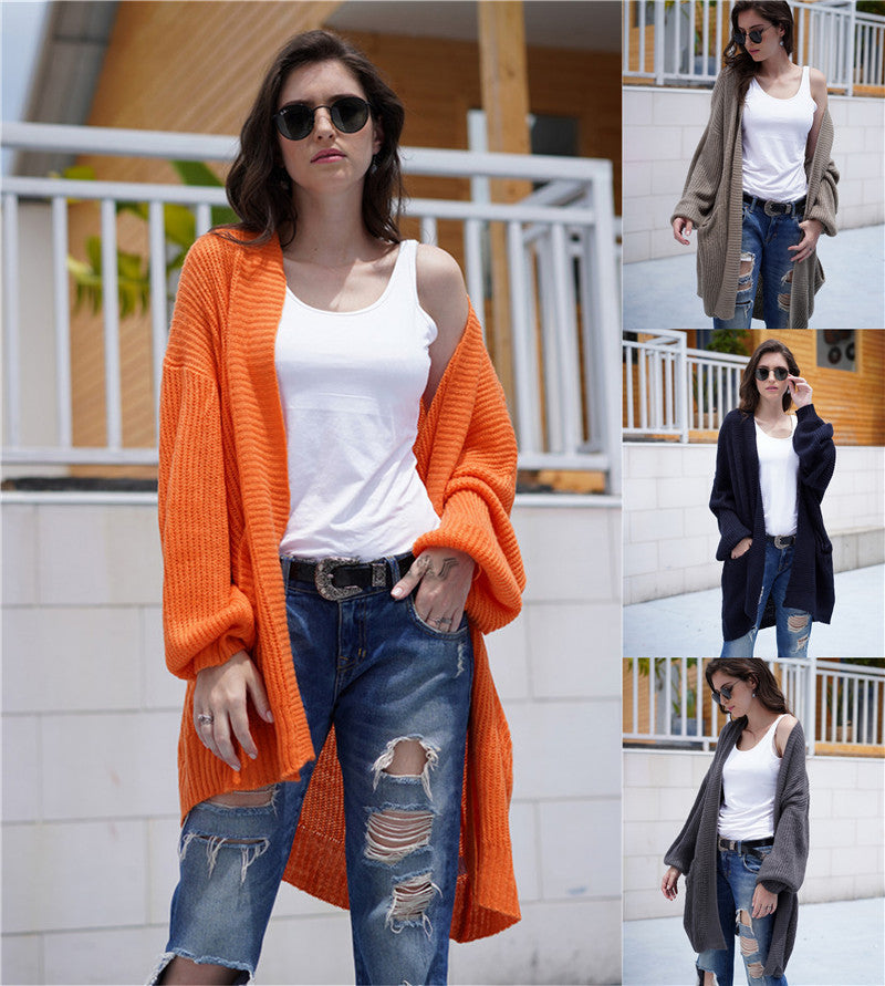 2019 Winter Women's Fashion Loose Knit Cardigan Sweater
