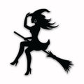 Sexy Witch on Broom Vinyl Decal Sticker | Cars Trucks Vans Walls Laptops Cups | Black | 5.5 inches | KCD1332