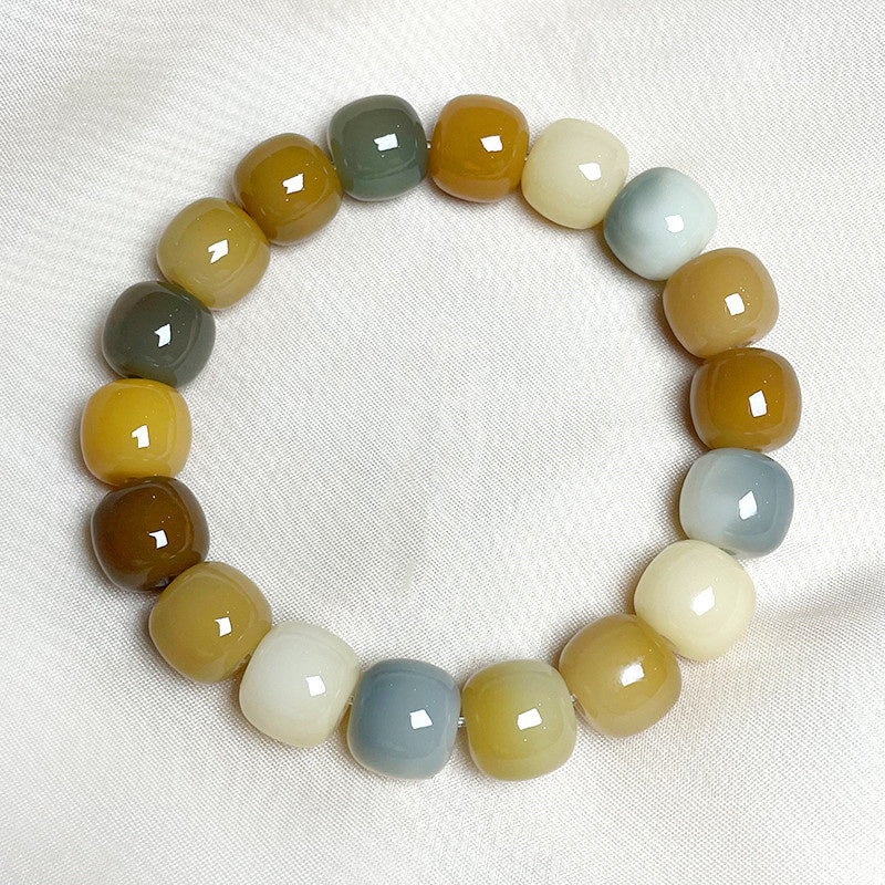 Violet Bracelet with Natural Bodhi Seeds Wrap