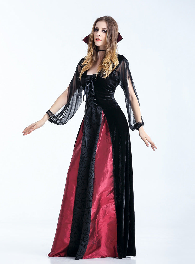 Long Velvet Off-Shoulder Dress Inspired by Yang Ying