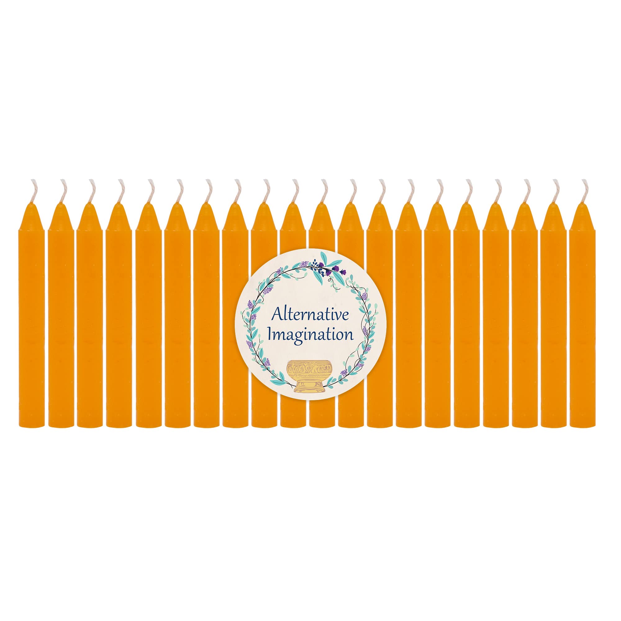 Set of 20 Orange Unscented 4 Inch Tall Chime Candles (Altar Spell)