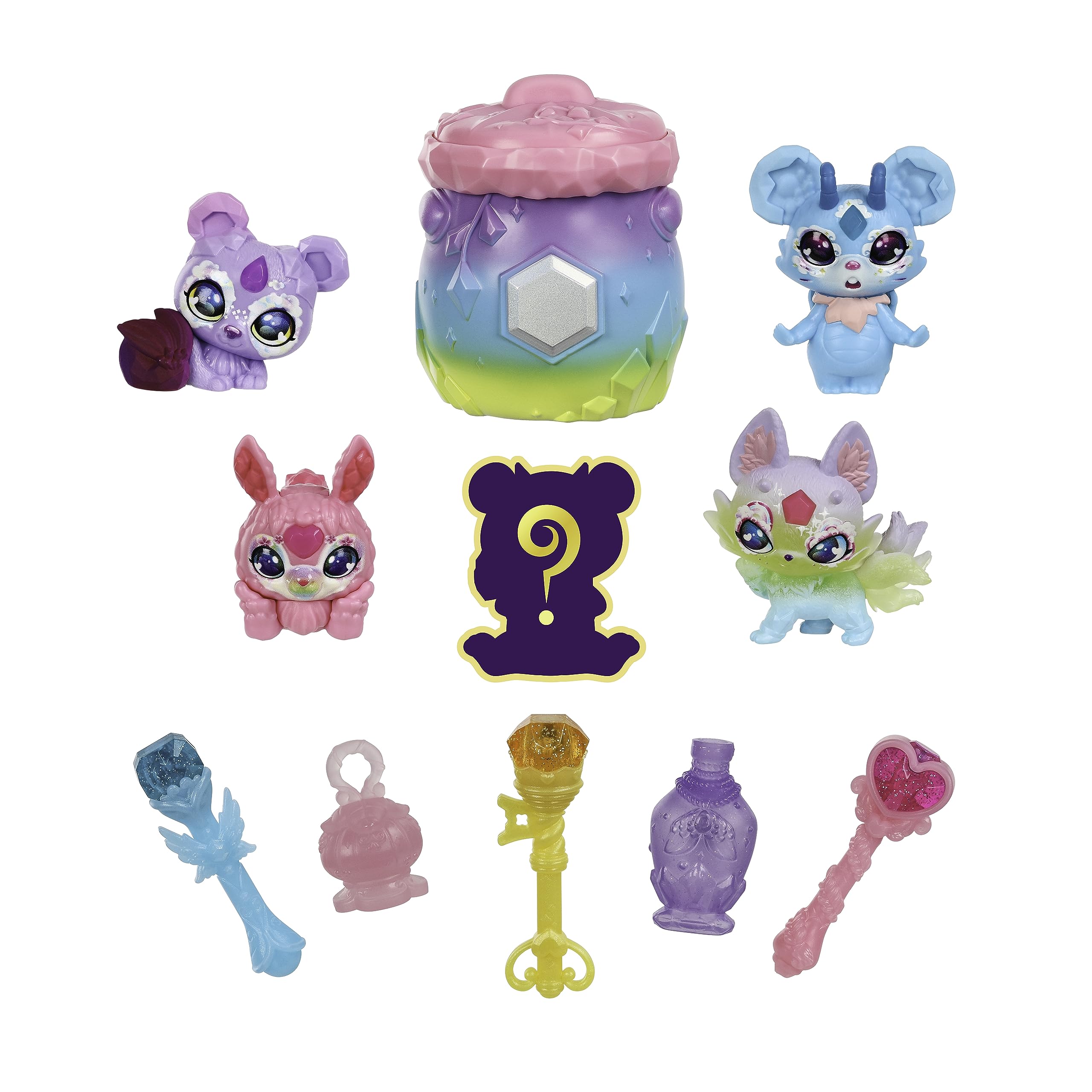 Magic Mixies Mixlings Magical Rainbow Deluxe Pack Contains 5 Exclusive Mixlings with A Unique Rainbow Magical Power Including 1 Mystery Mixling to Reveal from Its Cauldron