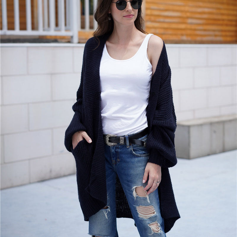 2019 Winter Women's Fashion Loose Knit Cardigan Sweater