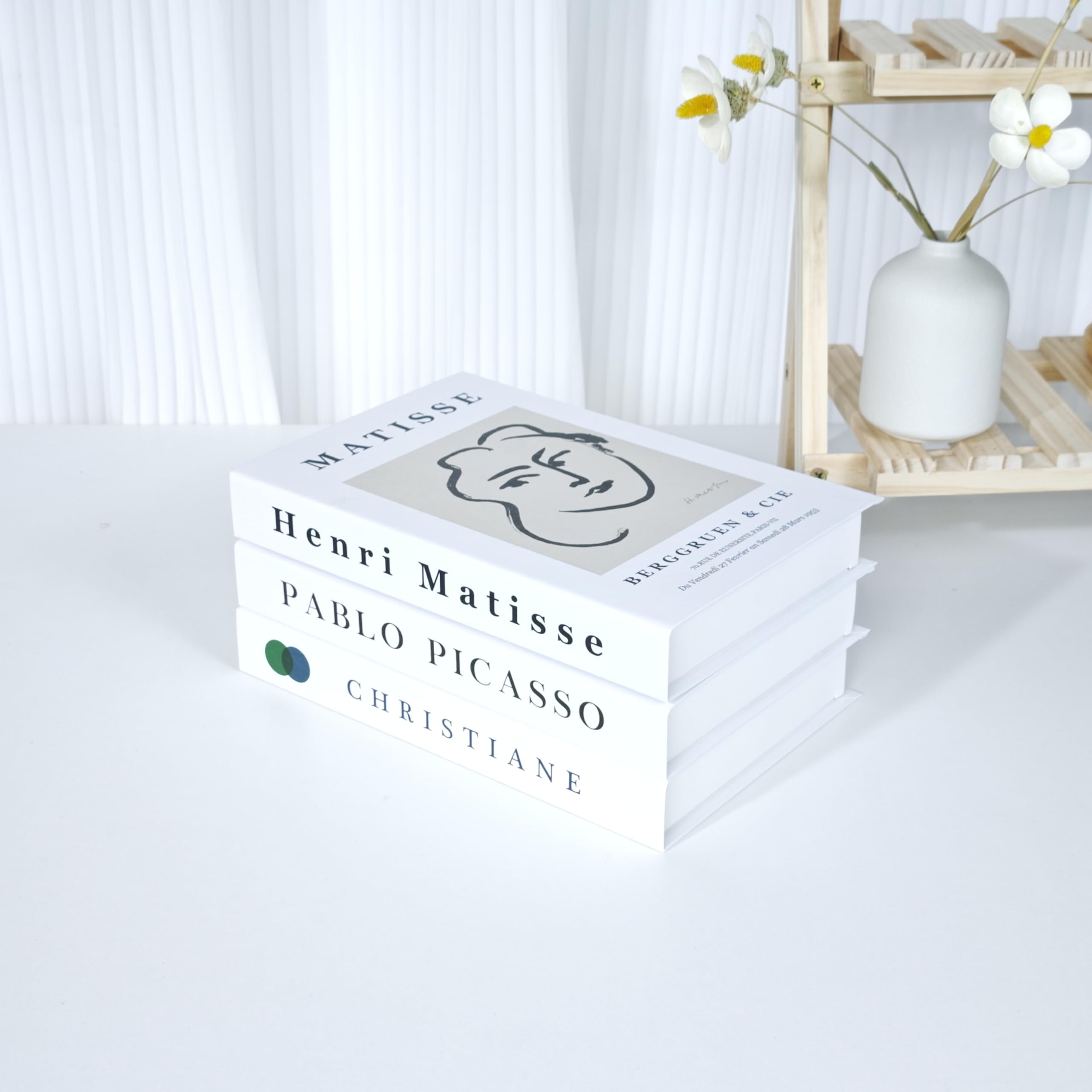 3PCS Aesthetic Decor Books - Abstract Figures Series Decorative Books for Home Decor and Coffee Table - Fake Books for Decoration