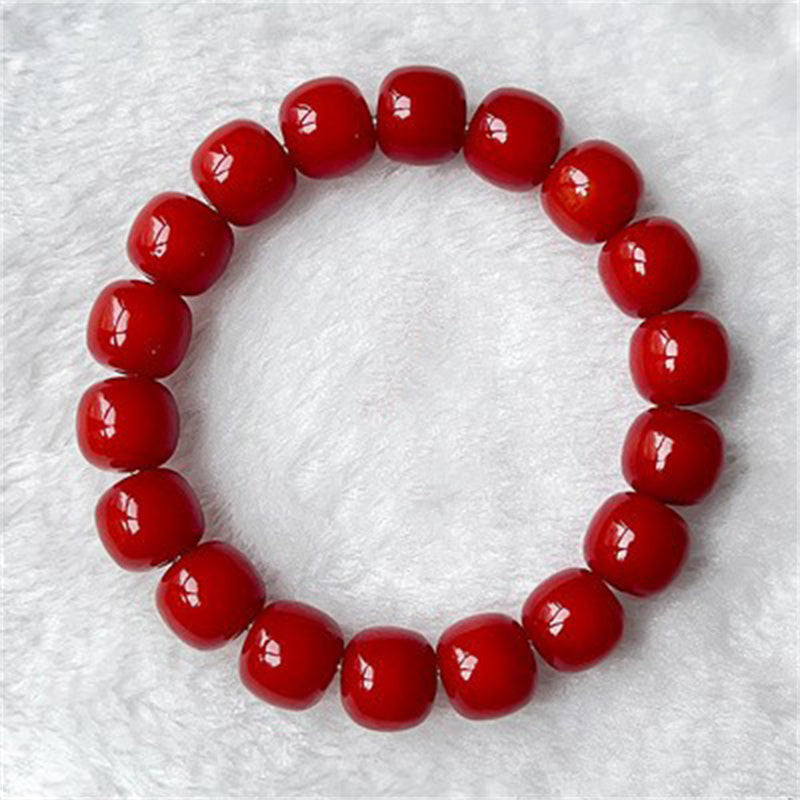 Violet Bracelet with Natural Bodhi Seeds Wrap