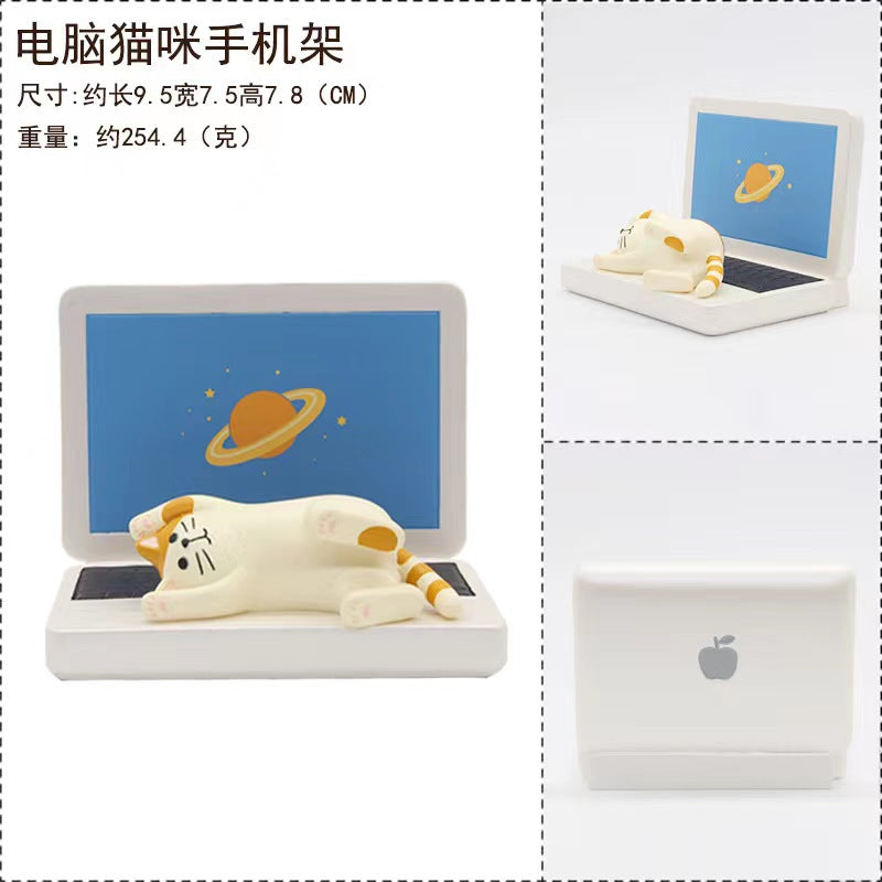 Creative Resin Cat Desktop Decor for Books & Phones