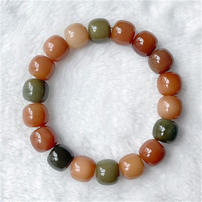 Violet Bracelet with Natural Bodhi Seeds Wrap