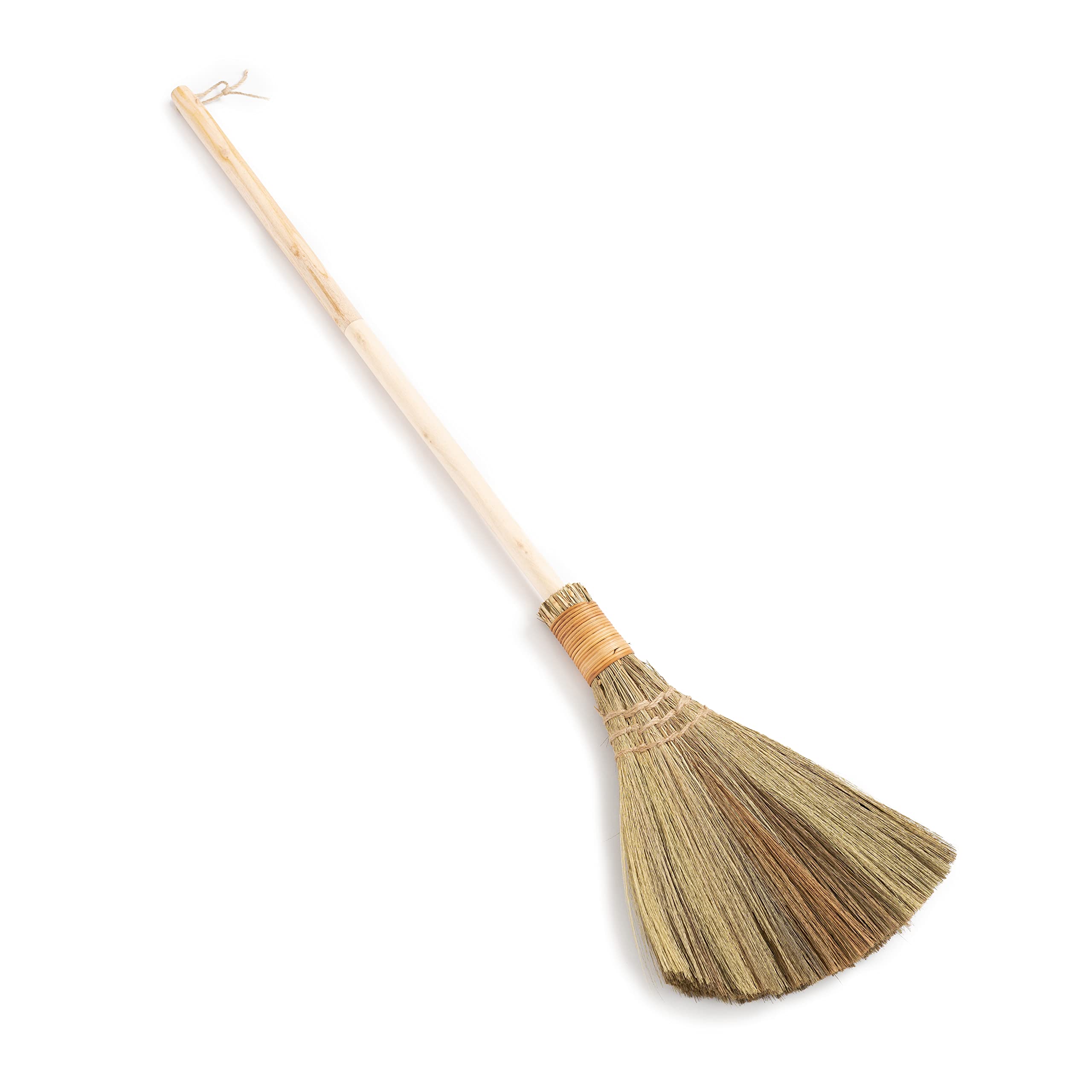 TTS For Home - Vietnamese Natural Whisk Broom - Straw Soft Broom - Long Handle Broomstick for Cleaning Decoration Wedding with 45.28 inch Length