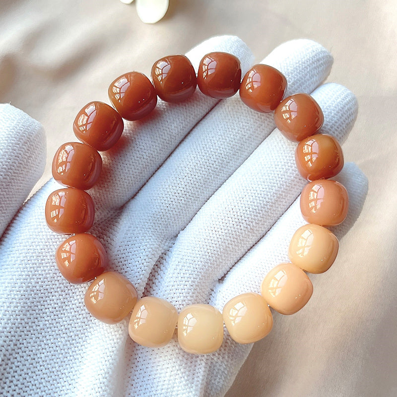Violet Bracelet with Natural Bodhi Seeds Wrap