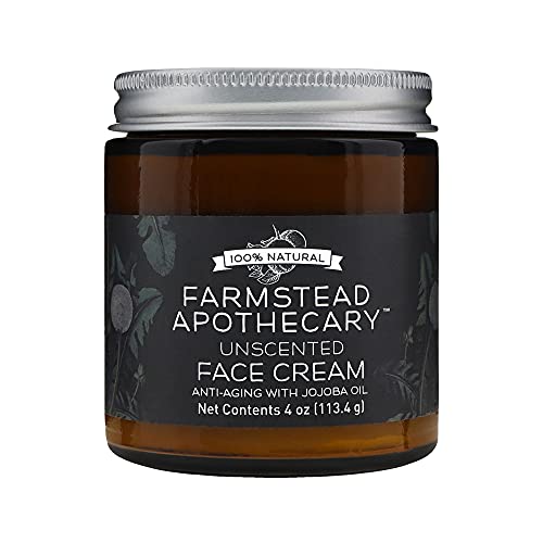 Farmstead Apothecary 100% Natural Anti-Aging Face Cream with Jojoba Oil 4 oz (Unscented)