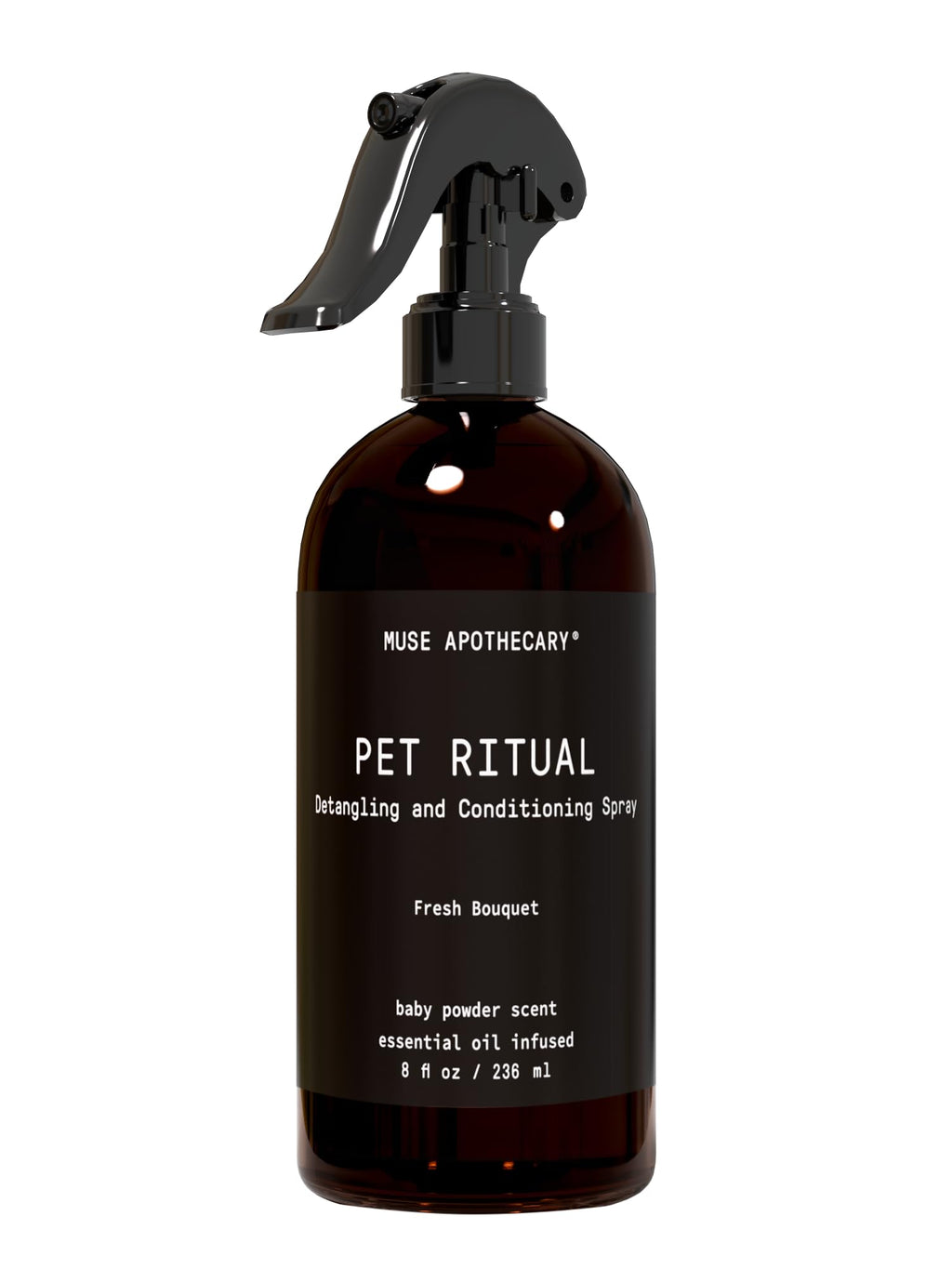Muse Apothecary Pet Ritual Detangling Spray for Dogs & Cats Pet Detangler Spray for Dogs Dog Detangler Spray Dematting Conditioner Dog Detangling Spray Essential Oils Infused 8oz Fresh Bouquet