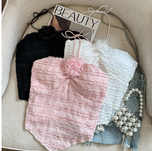 Japanese Women's High Waist Ruffled Lace Shirt