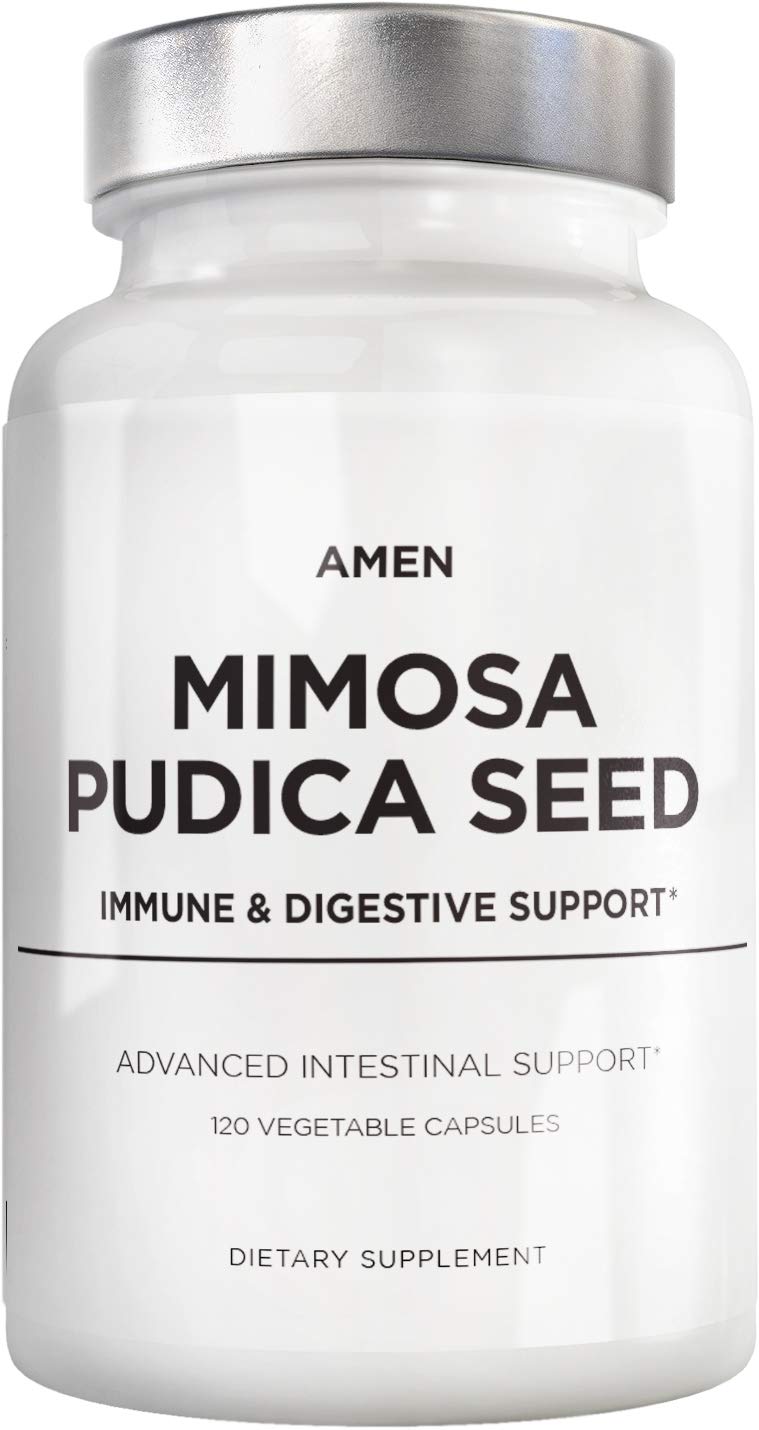 Amen Organic Mimosa Pudica Seeds Capsules 2 Month Supply Vegan Mimosa Pudica Seed Plant Supplement - Mimosine Sensitive Plant Pills - Fat Soluble Dietary Supplement - Non-GMO & Vegan - 120 Capsules