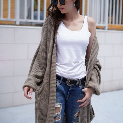 2019 Winter Women's Fashion Loose Knit Cardigan Sweater