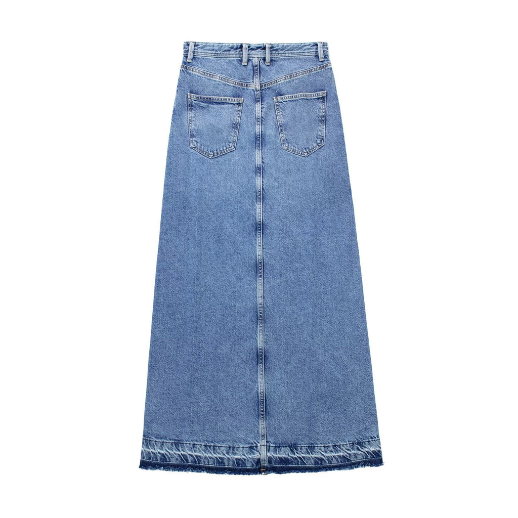 2024 Spring Women's Fashion Mid-Length Denim Skirt