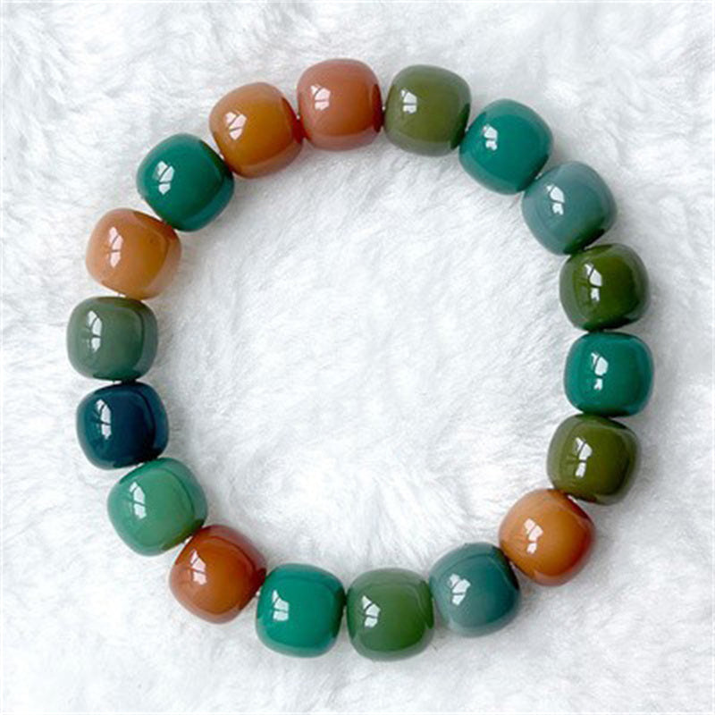 Violet Bracelet with Natural Bodhi Seeds Wrap
