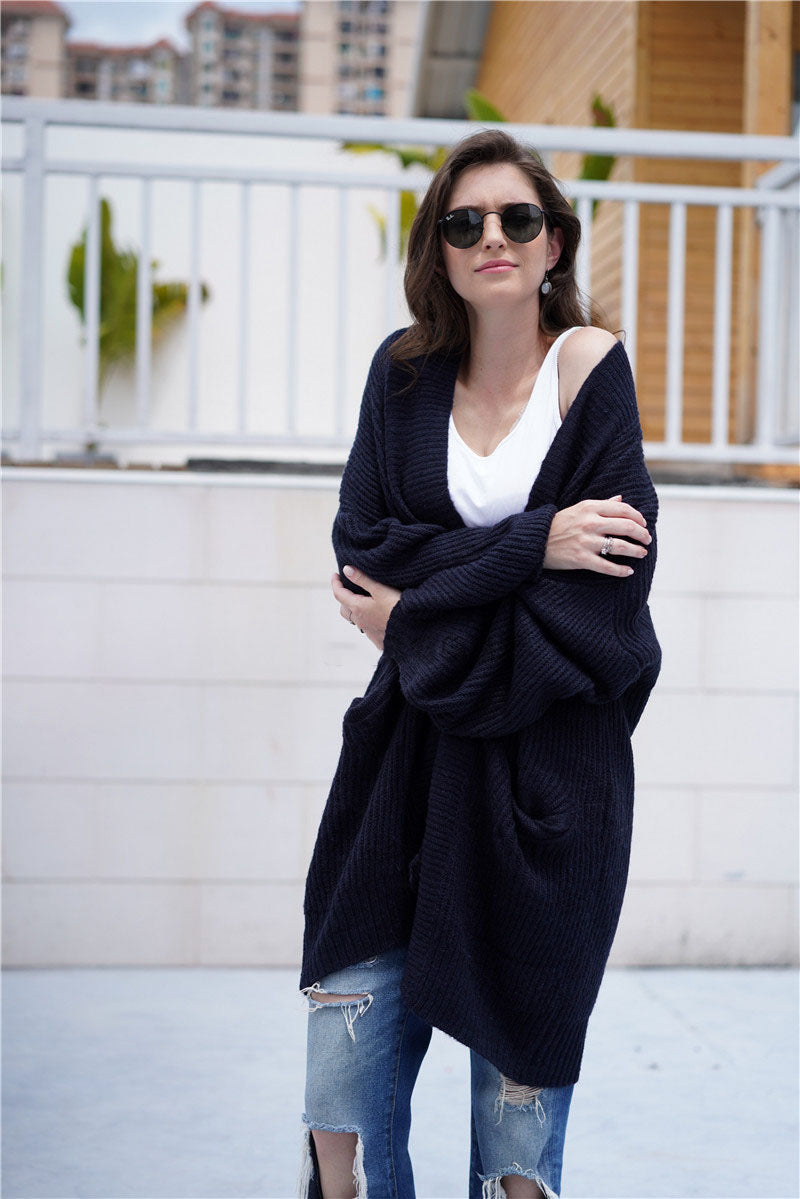 2019 Winter Women's Fashion Loose Knit Cardigan Sweater