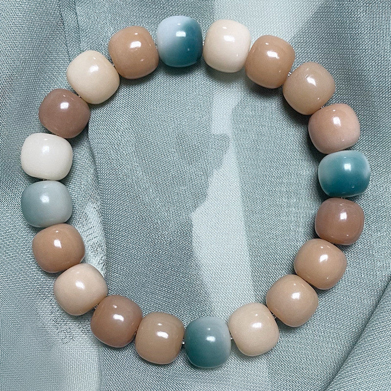 Violet Bracelet with Natural Bodhi Seeds Wrap