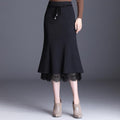Irregular Ruffled High Waist Plaid Fishtail Skirt