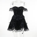 Dark Gothic Off-Shoulder Dress