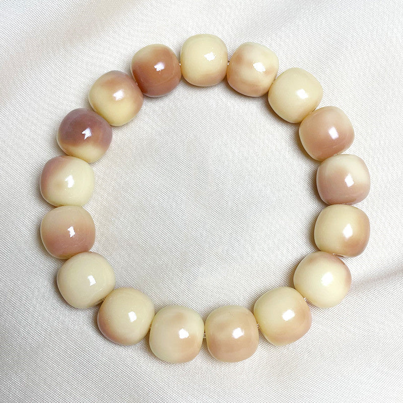 Violet Bracelet with Natural Bodhi Seeds Wrap
