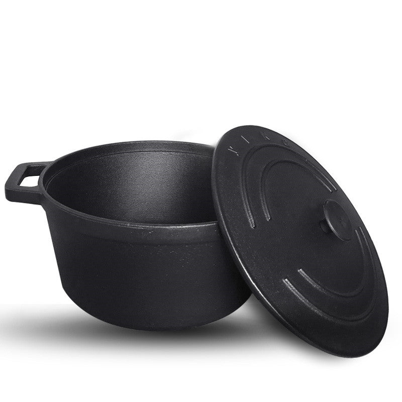 Traditional 30CM Deepened Cast Iron Binaural Stew Pot