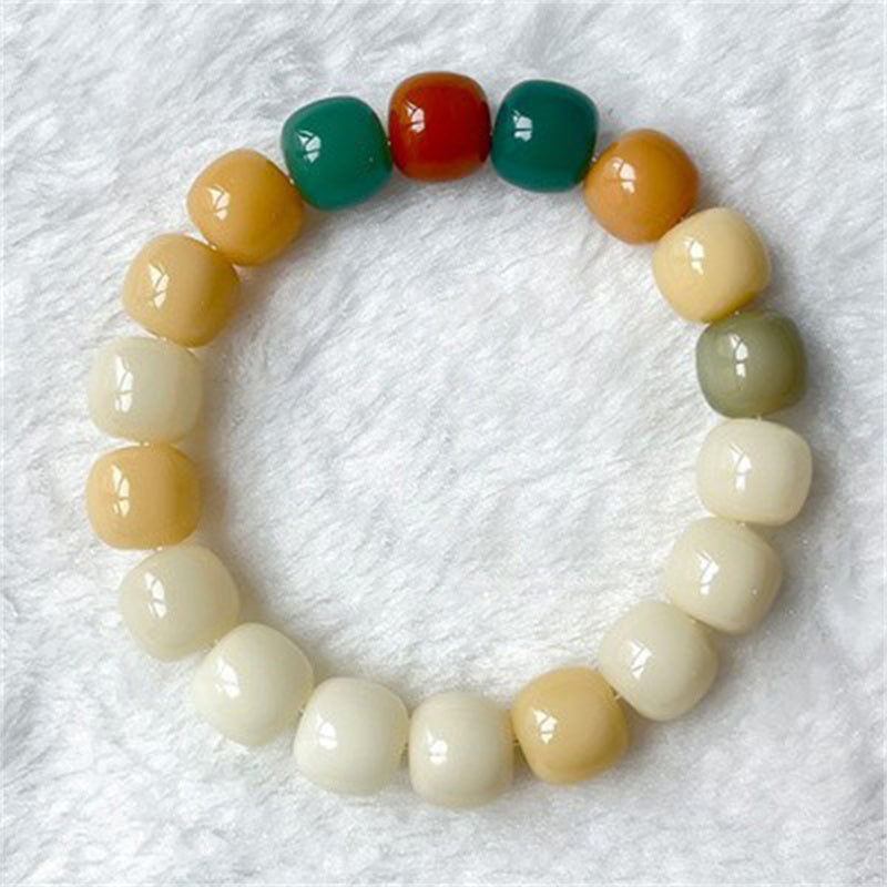 Violet Bracelet with Natural Bodhi Seeds Wrap