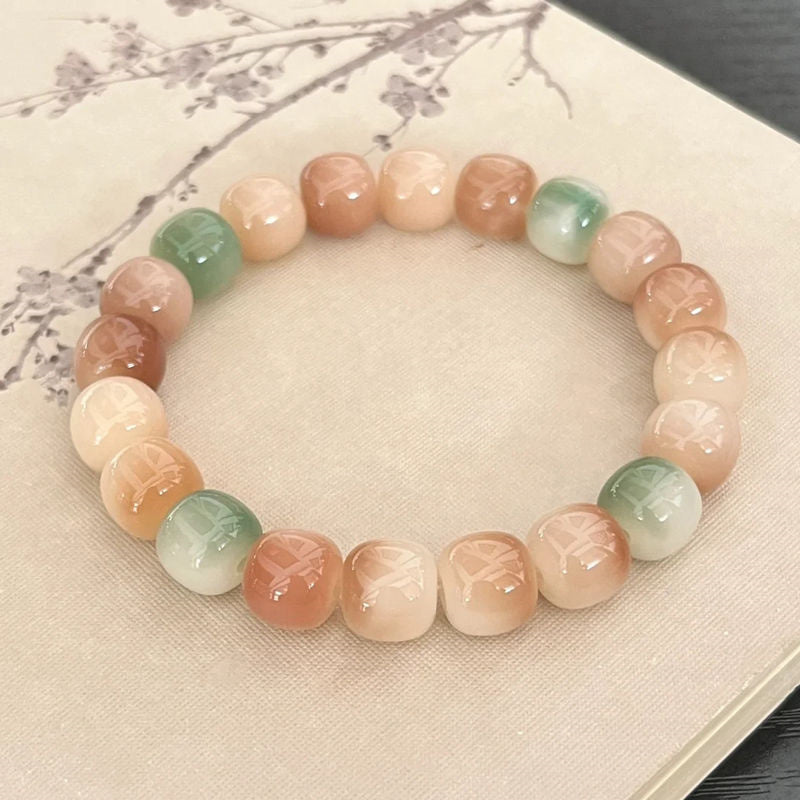 Violet Bracelet with Natural Bodhi Seeds Wrap