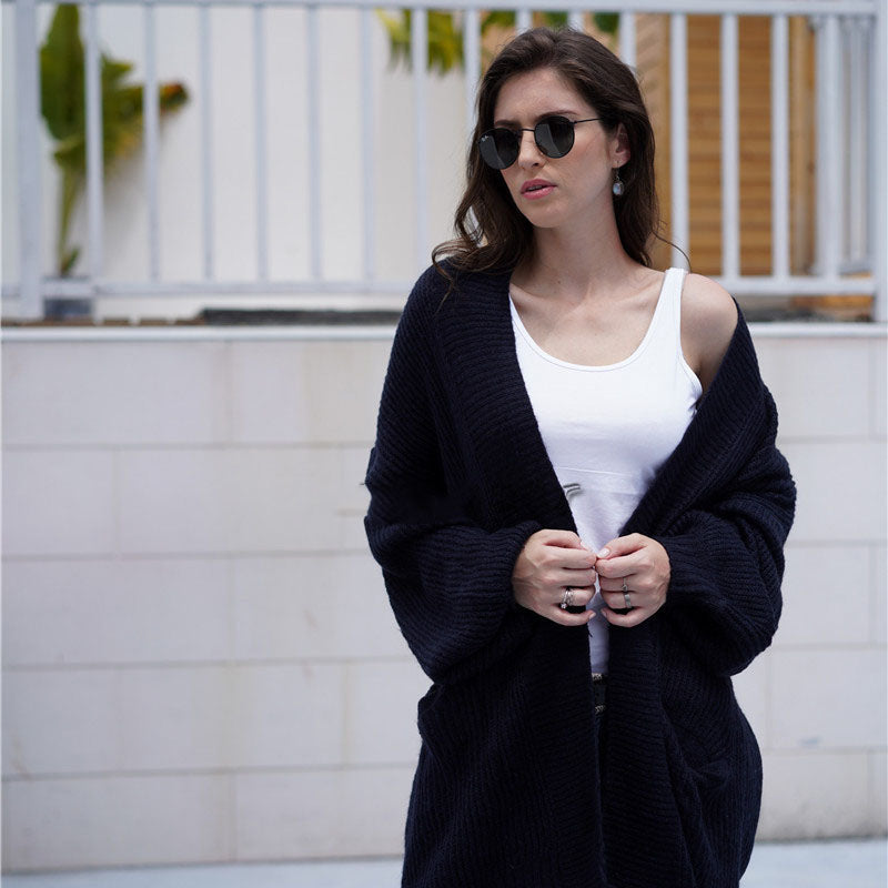 2019 Winter Women's Fashion Loose Knit Cardigan Sweater