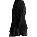 High Waist Drawstring Fishtail Skirt for Women