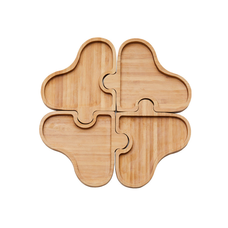 Creative Wooden Puzzle Snack Plate for Fruits & Seeds