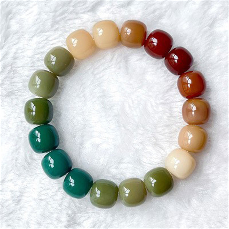 Violet Bracelet with Natural Bodhi Seeds Wrap