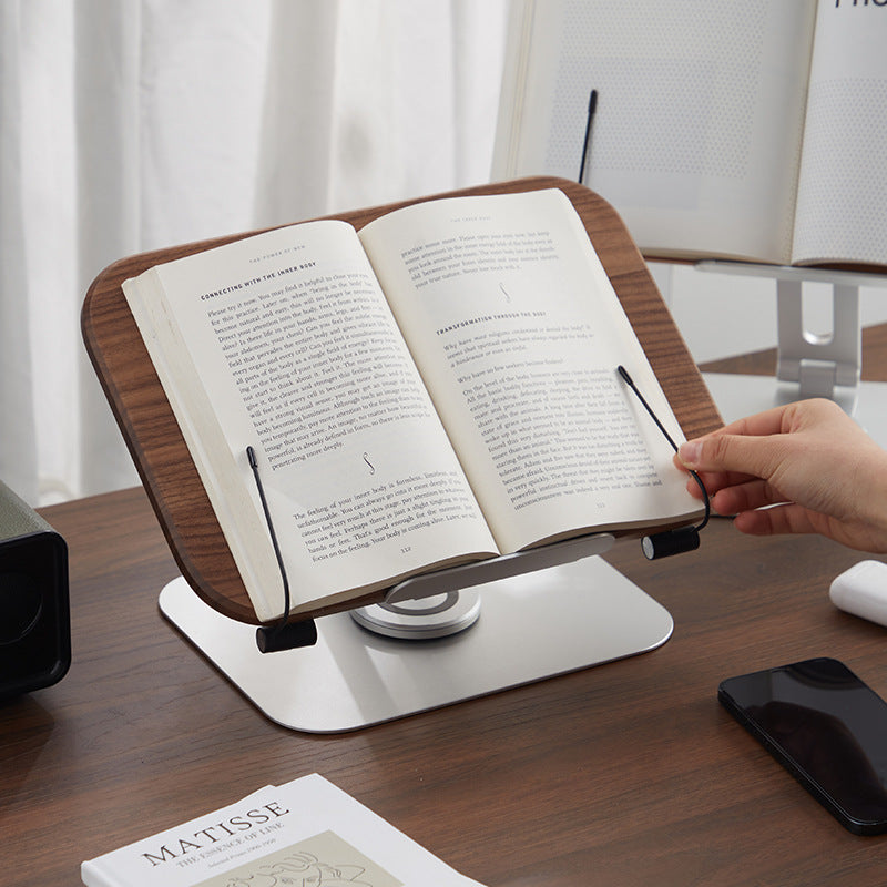 Adjustable Wooden Reading Stand for Tablets and Books